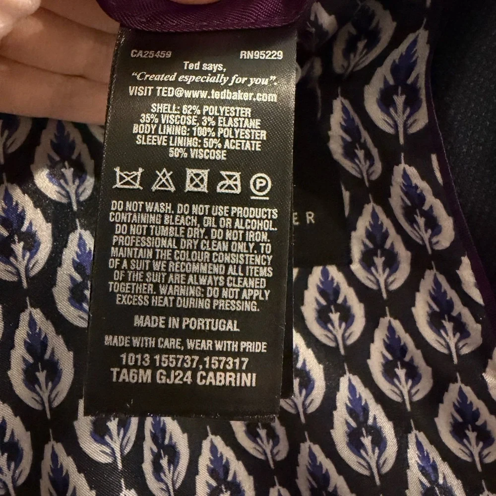 Ted Baker Midnight Blue Blazer with Patterned Lining